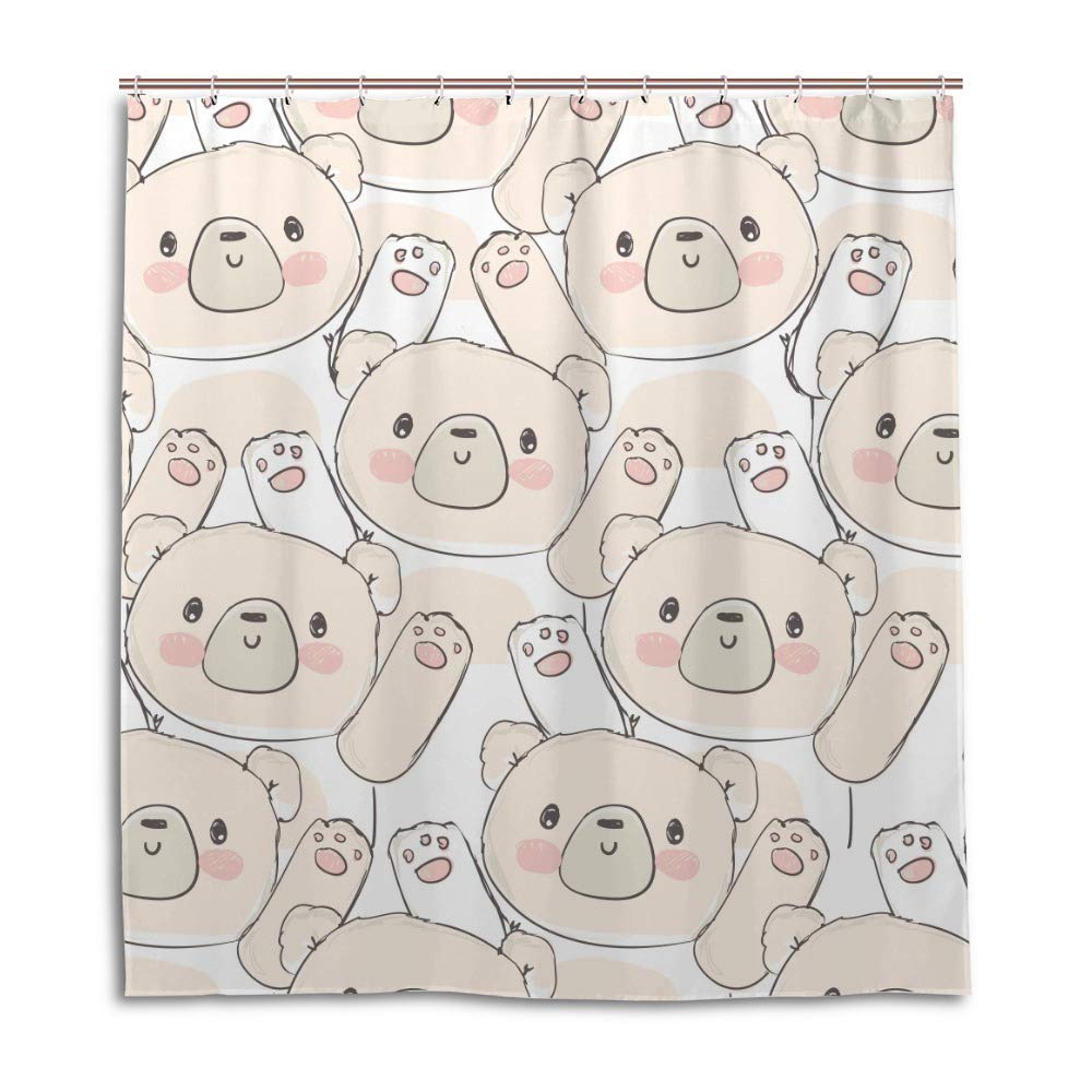 Rideau de douche motif ours en peluche pour baignoire enfant