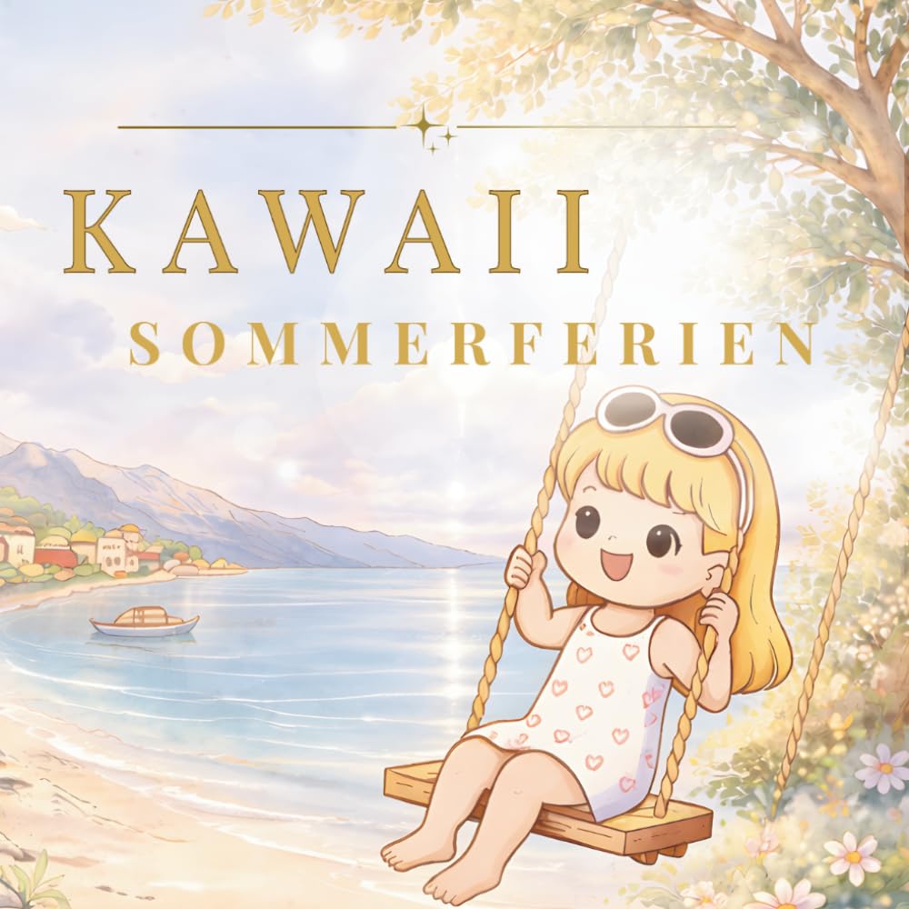 Sommerferien Kawaii Malbuch: Zuckersüße Motive zum Entspannen – 40 süße Motive zum Ausmalen für Kinder & Erwachsene
