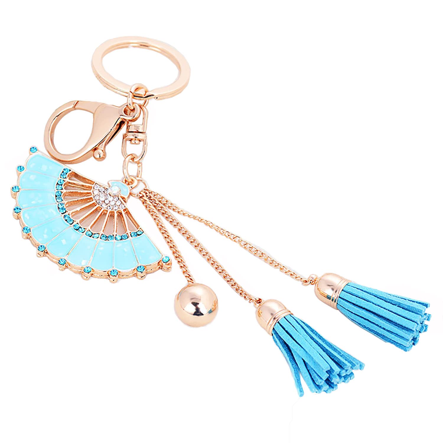 Vitaniya Women's Flower Bag Charms Enameled Keychain Purse Accessories,Chinese Style Tassel Keychain!