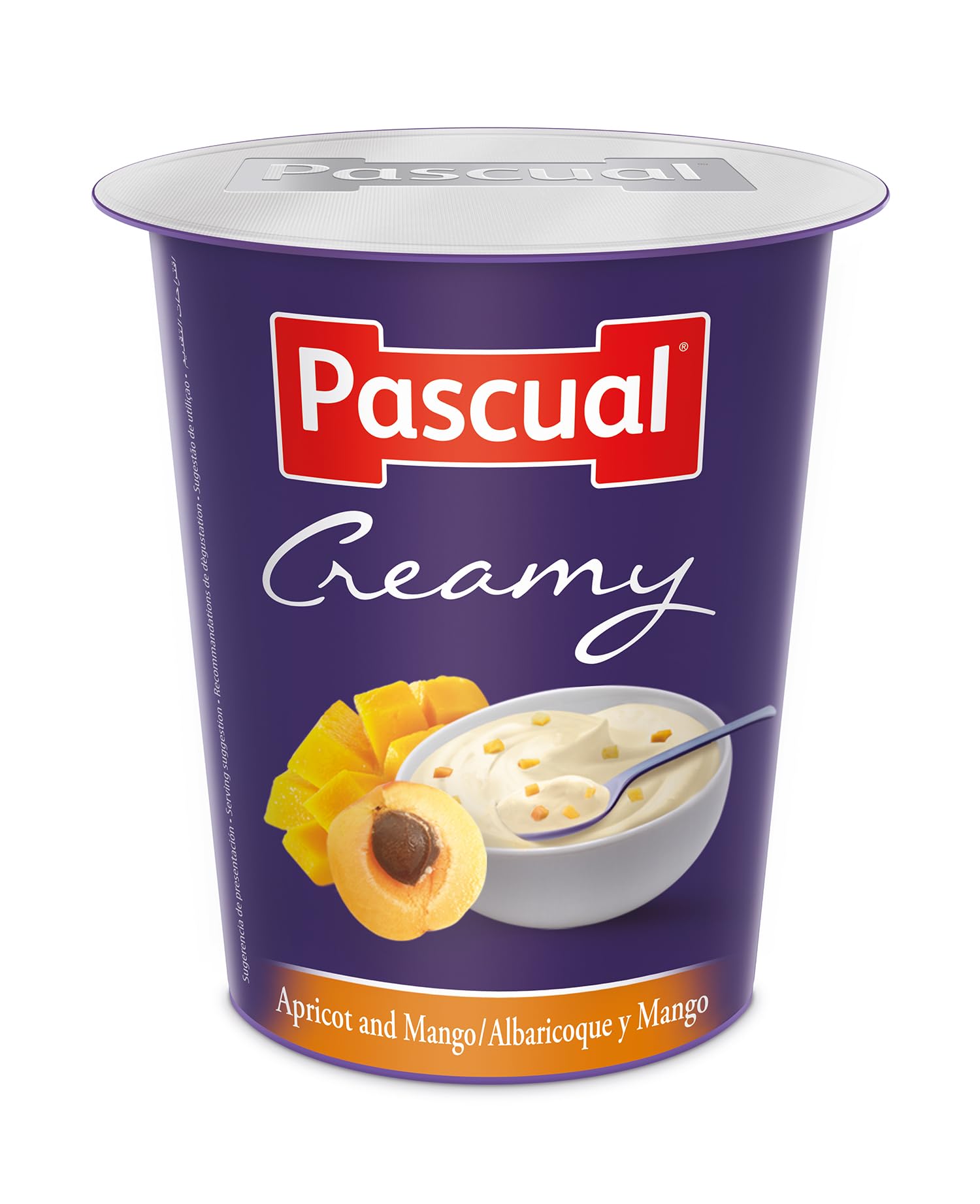 Pascual Yogur Cremoso Sabor Albaricoque y Mango - 6 Paquetes de 4 x 125 gr - Total: 3 kg