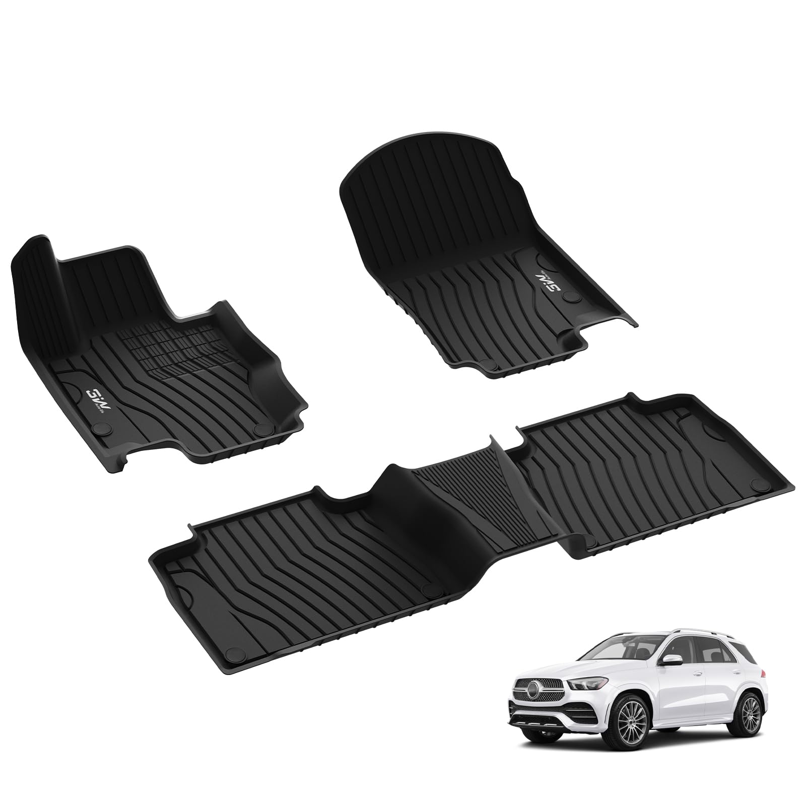 Amazon | メルセデスベンツ GLE 2020-3W用フロアマット フロントとリア 