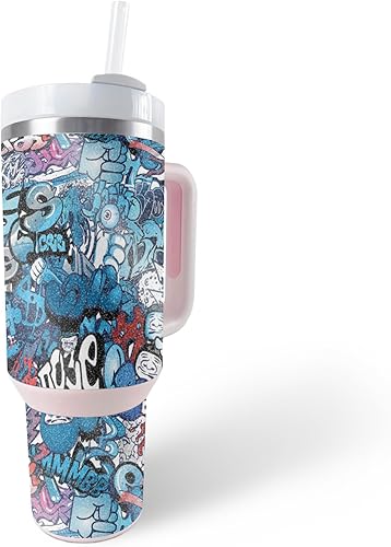 MightySkins Skin - Vaso de vinilo compatible con Stanley The Quencher H2.0 FlowState de 40 onzas – Puppy Fall | Funda protectora de vinilo duradera