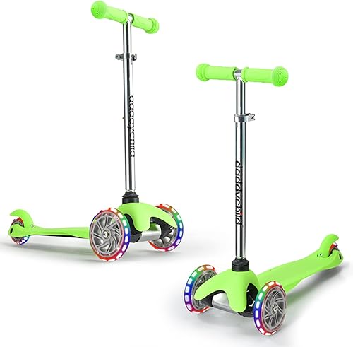 Patinete de 3 ruedas para niños, patinete para niños de 3 a 6 años de edad, scooter para niños y niñas con ruedas iluminadas, mini scooter para niños