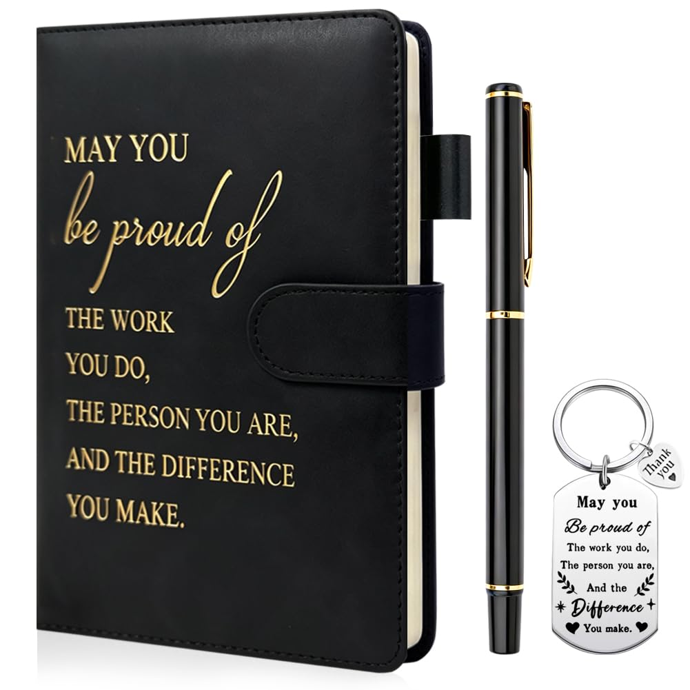 Fabuloustrim 3-Piece Appreciation Gift Set for Colleagues (A5 Genuine Leather Notebook) – Suitable as a Farewell Gift for Colleagues or Teachers, or as an Employee Appreciation Gift.