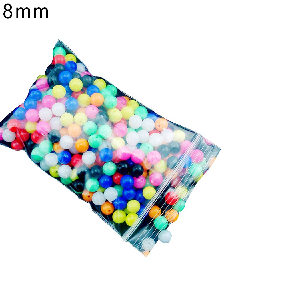 Perles De Pêche, 100Pcs 6mm / 8mm Rondes Multicolores Rig Perles De Pêche en Mer Leurre Flotteur Tackles