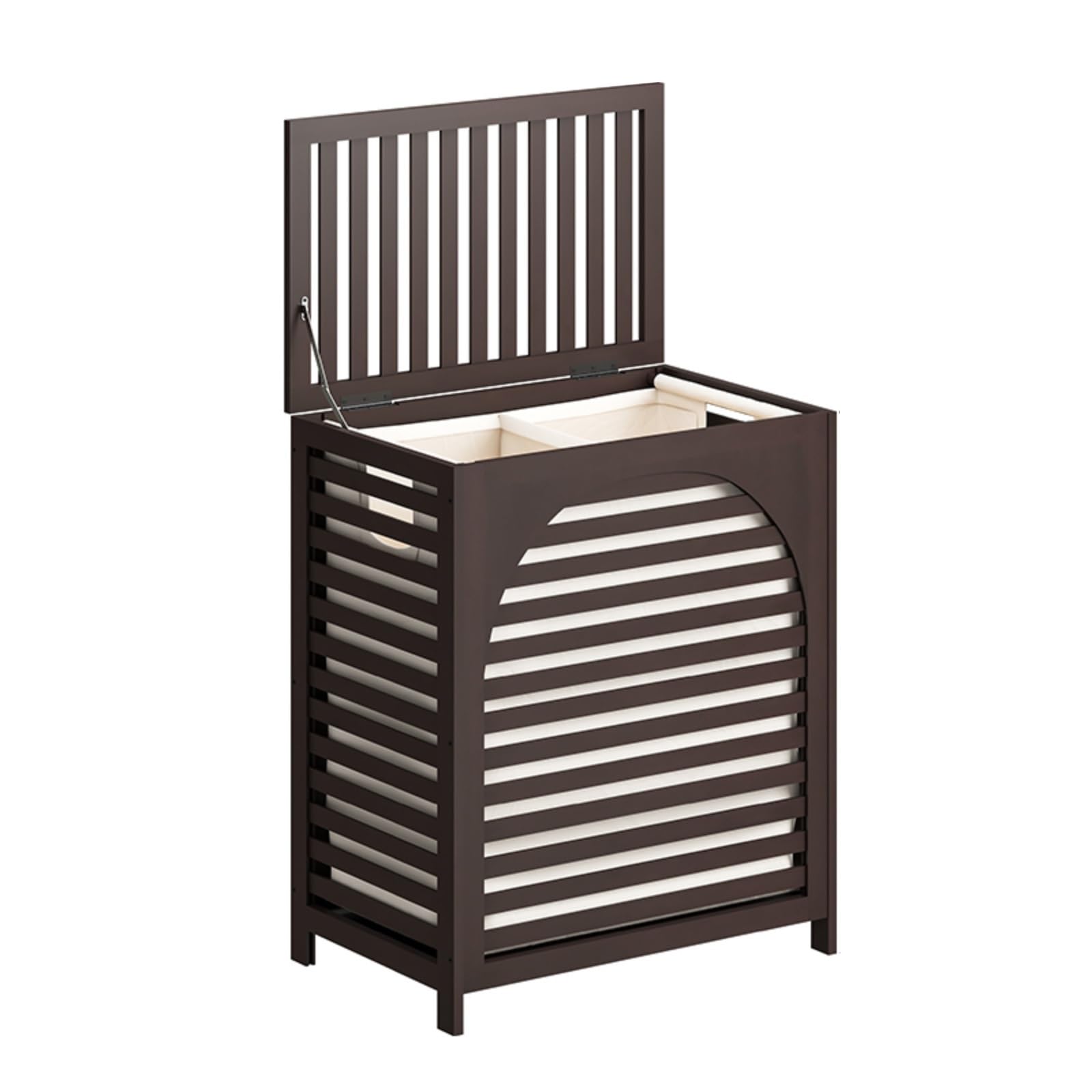 Panier à linge en bambou avec couvercle et doublure amovible, facile à monter, idéal pour la salle de bain, la chambre, les résidences étudiantes et la buanderie. Solution de rangement fonctionnelle