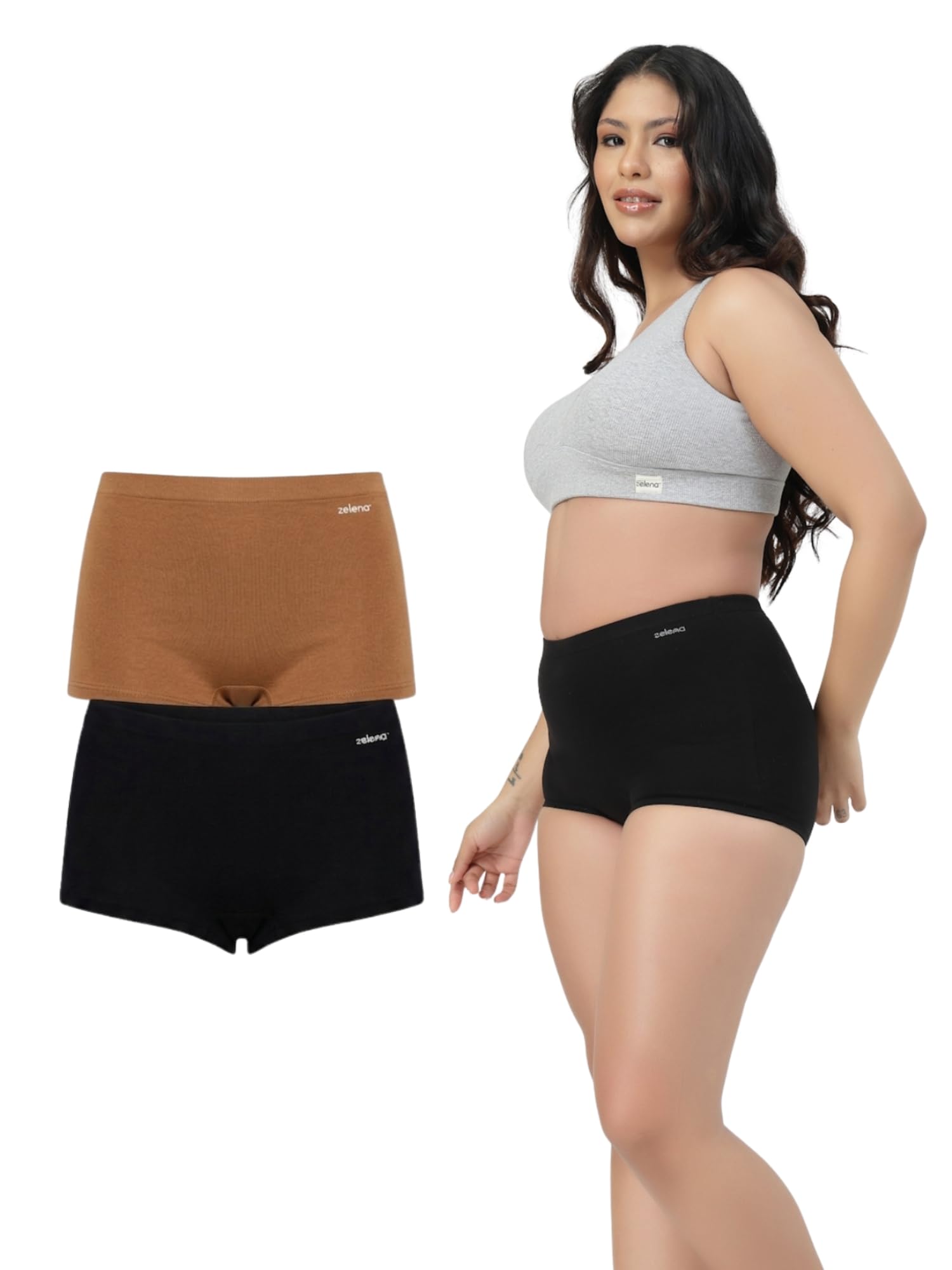 zelena Cotton High Rise Maternity Boyshorts I 3 Layer Supima Cotton Gusset Crotch to Keep You Dry I Extra Bum & Leg Coverage, No Chafing I Postpartum Panty for Moms with Softness & Support After Wash-picture-45