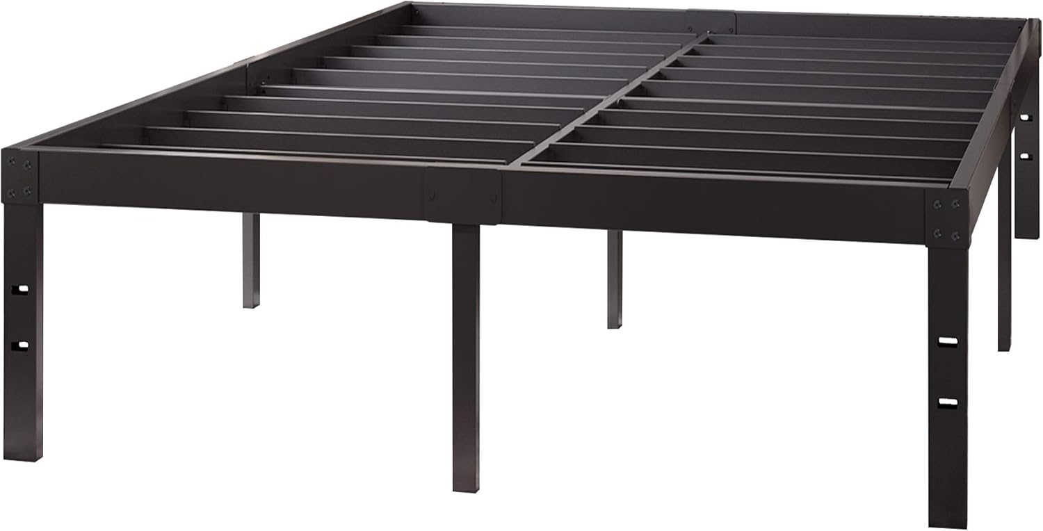 Homdock King Size Bed Frame-16 Inch Metal Platform Mattress Foundation/Sturdy Strong Steel Structure 3500 lbs Heavy Duty/Noise Free/None Slip/No Box Spring Needed/Black Finish