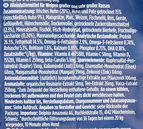 Eukanuba Welpenhundefutter für große Hunde, reich an frischem Hühn, 12 kg