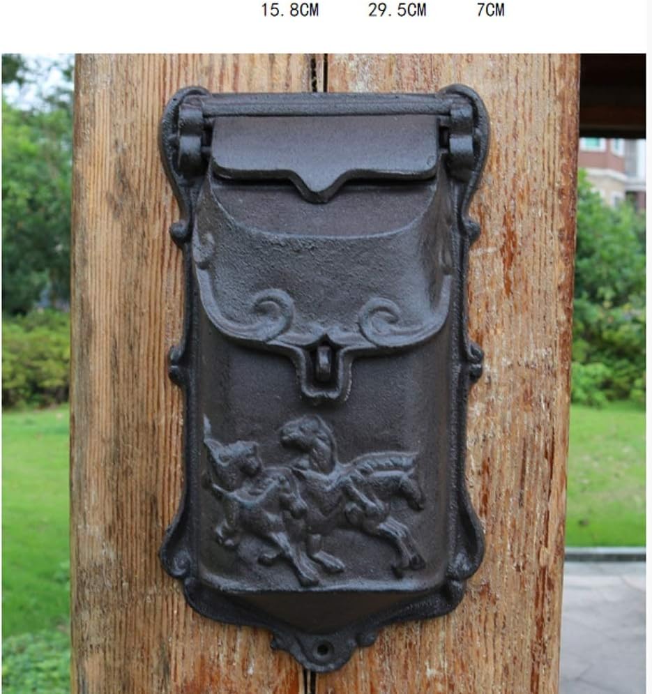 HBJWOV Cast Iron Crafts Retro Old Cast Iron Small Mailbox Mailbox Letter Box Wall Hanging Wall Hanging Garden Decorations