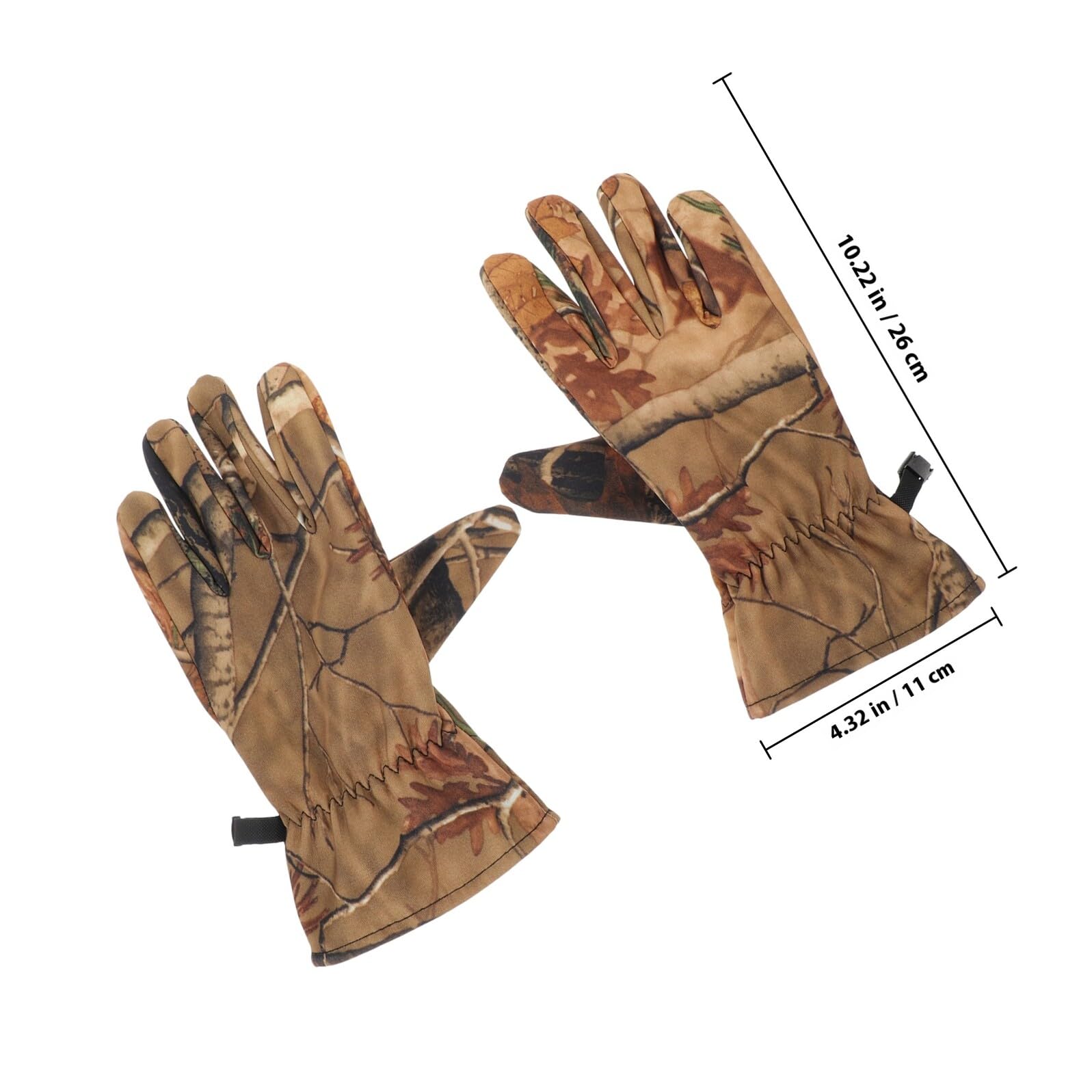 UPKOCH Guantes de Dedos Completos para Caza y Ciclismo, Impermeables Forro Polar, Diseño Camuflaje de Jungla, Equipo para Exteriores en Otoño E Invierno