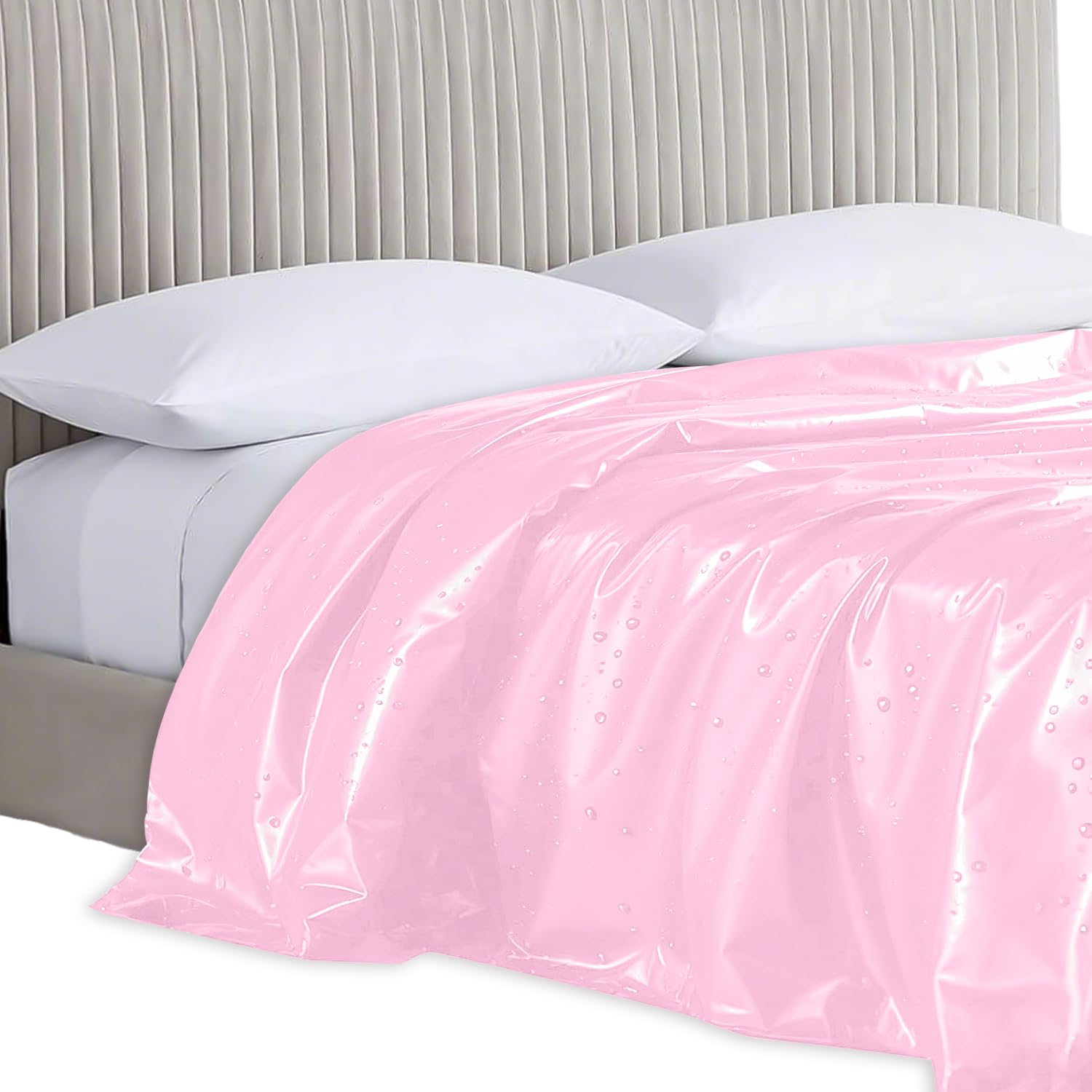 VLYX PVC Waterproof Oil-Proof Massage Bed Cover - Thickened Protective Sheet for Spa, Upholstery, and Dressmaking (Pink 160 * 220)