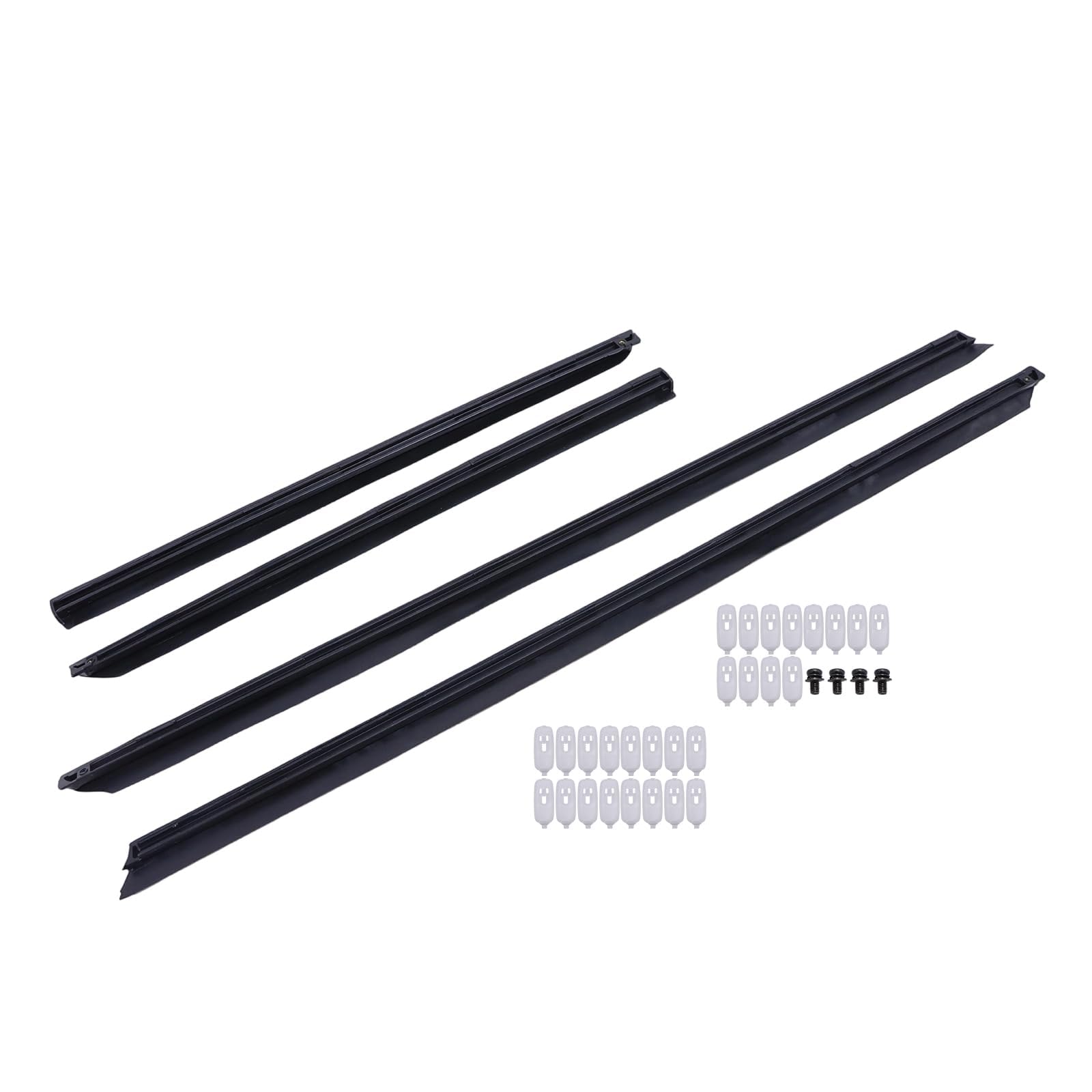 4 x Zierleisten Türleisten + Clips Satz Kompatibel mit Audi A4 B5 Limousine Avant 8D0853959B01C 8D0853960B01C 8D0853969B01C