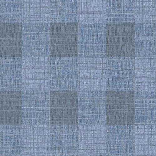 Tartan Print Navy Blue Wallpaper - Graphic Modern Contemporary Feature Wall - Textured Glitter Paste The Wall