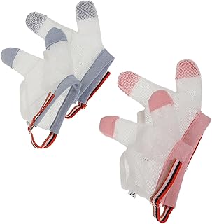 CLISPEED 2 Guantes para Bebés Antimordeduras y Chuparse el Pulgar de Manoplas de Protección Infantil Transpirables y Portátiles Colores Rojo y Azul