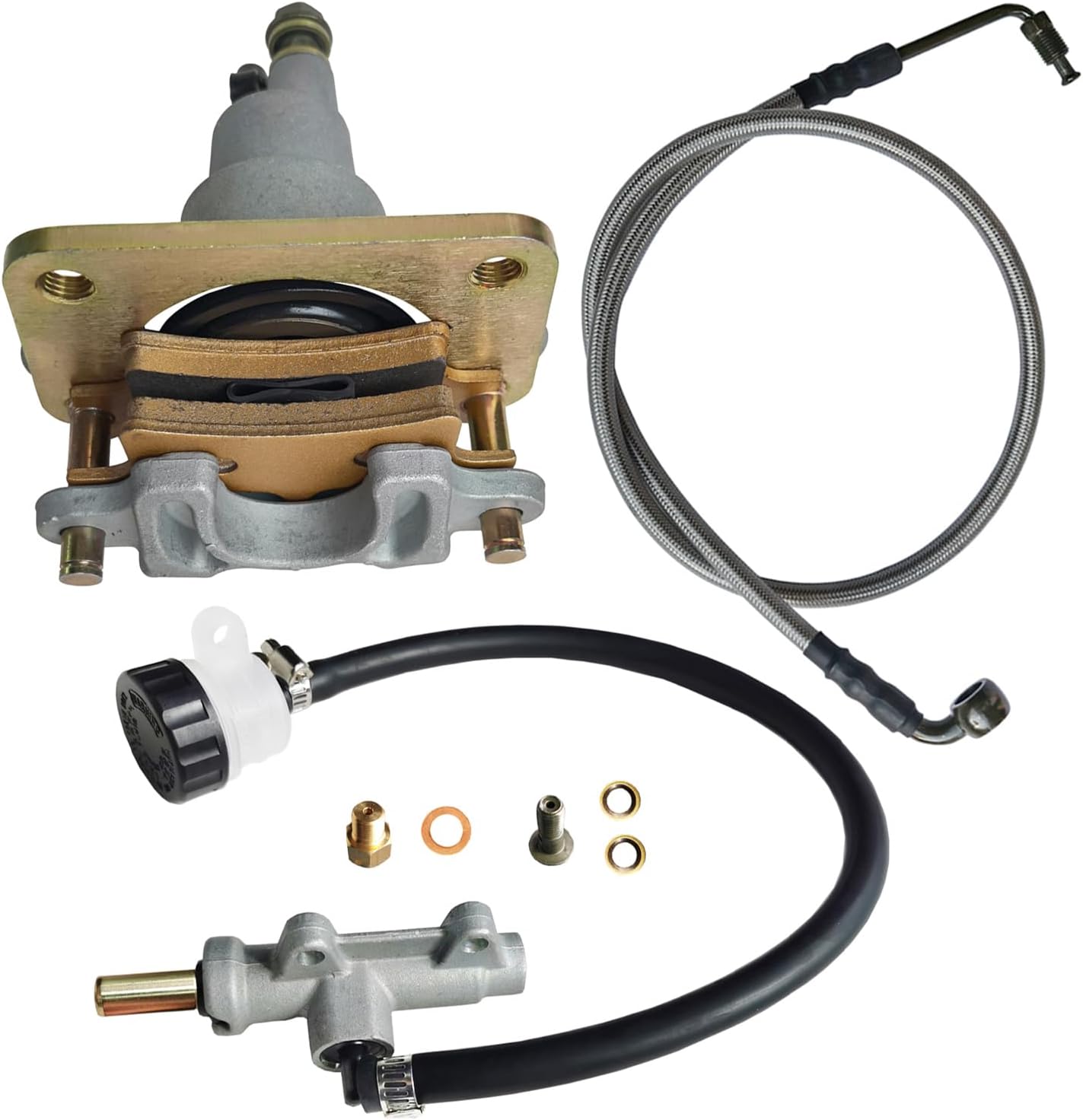 Rear Brake Caliper & Master Cylinder & Brake Hose Line Compatible with Polaris Magnum 500 330 325 X-pedition 425 325 2002-2006 OEM # 1910425 1910311 1910791