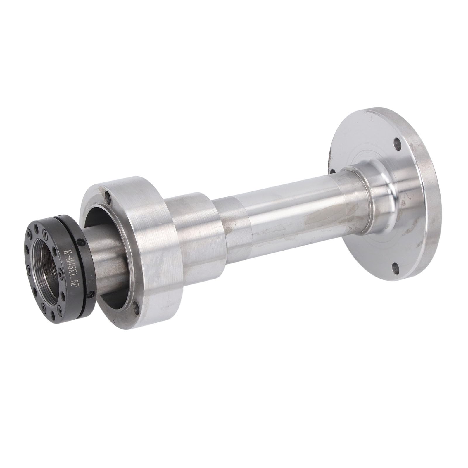 Wakects Wrzeciono Tokarki Nr 45 Stalowe Wrzeciono z Podwójnym Uchwytem 275 Mm Część Zamienna z Dwiema Nakrętkami Blokującymi do Modyfikacji Mini Tokarki do WM 210 MX 210 8x16 220x400 220x600