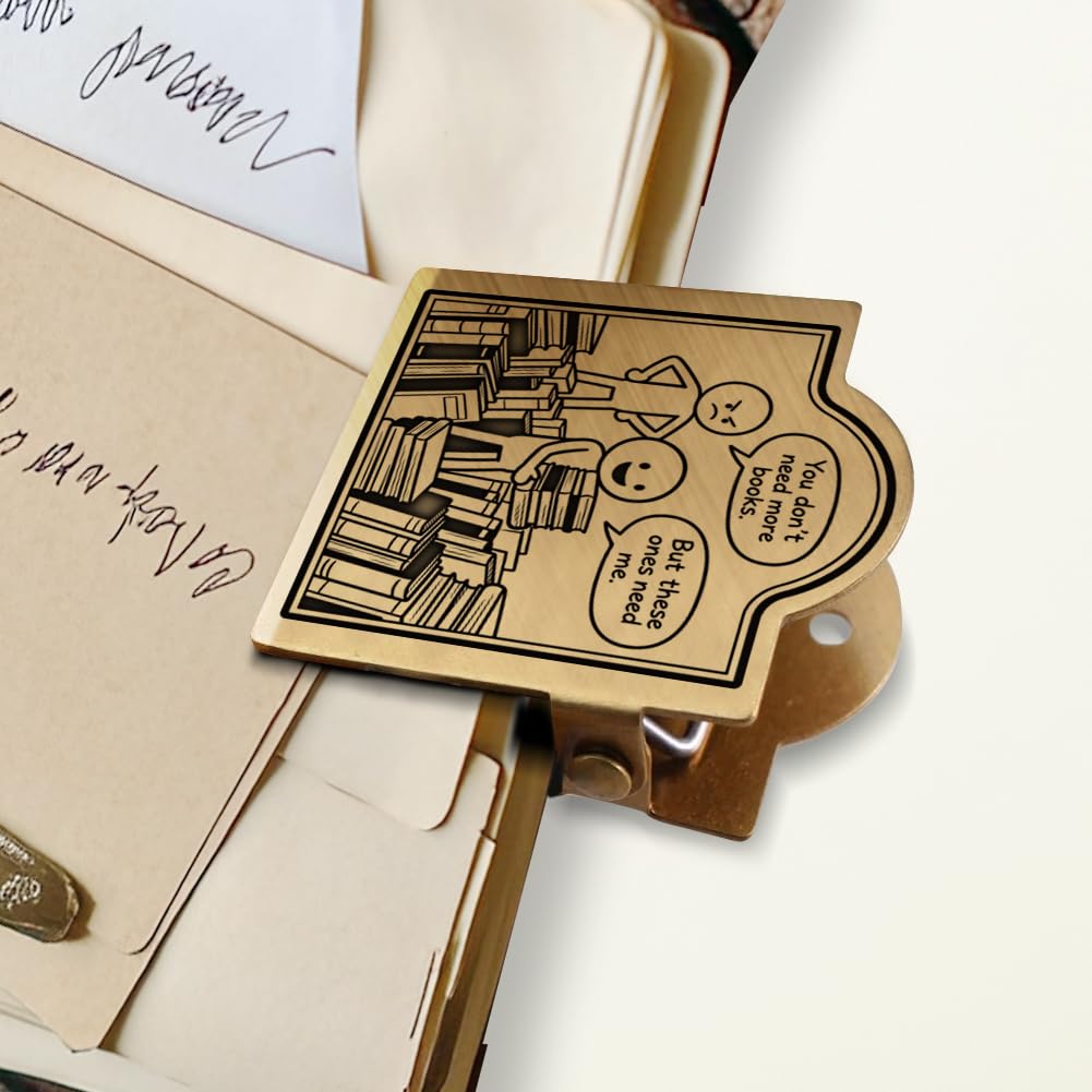 ANATTASOUL Line Drawings Brass Travel Journal Clip for Notebook,Bookmark โ image 1