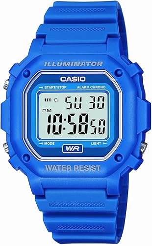Casio Reloj unisex F-108WH-1ACF con pantalla digital cuadrada grande cuarzo negro