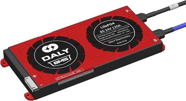 DALY Smart BMS LiFePo4 24V 120A 8S with UART Communictaion Bluetooth BMS for Rated 3.2V Lithium Battery Power Bank Protection,Off Grid Application, Solar SystemSmart BMS+RS485+CAN,120A