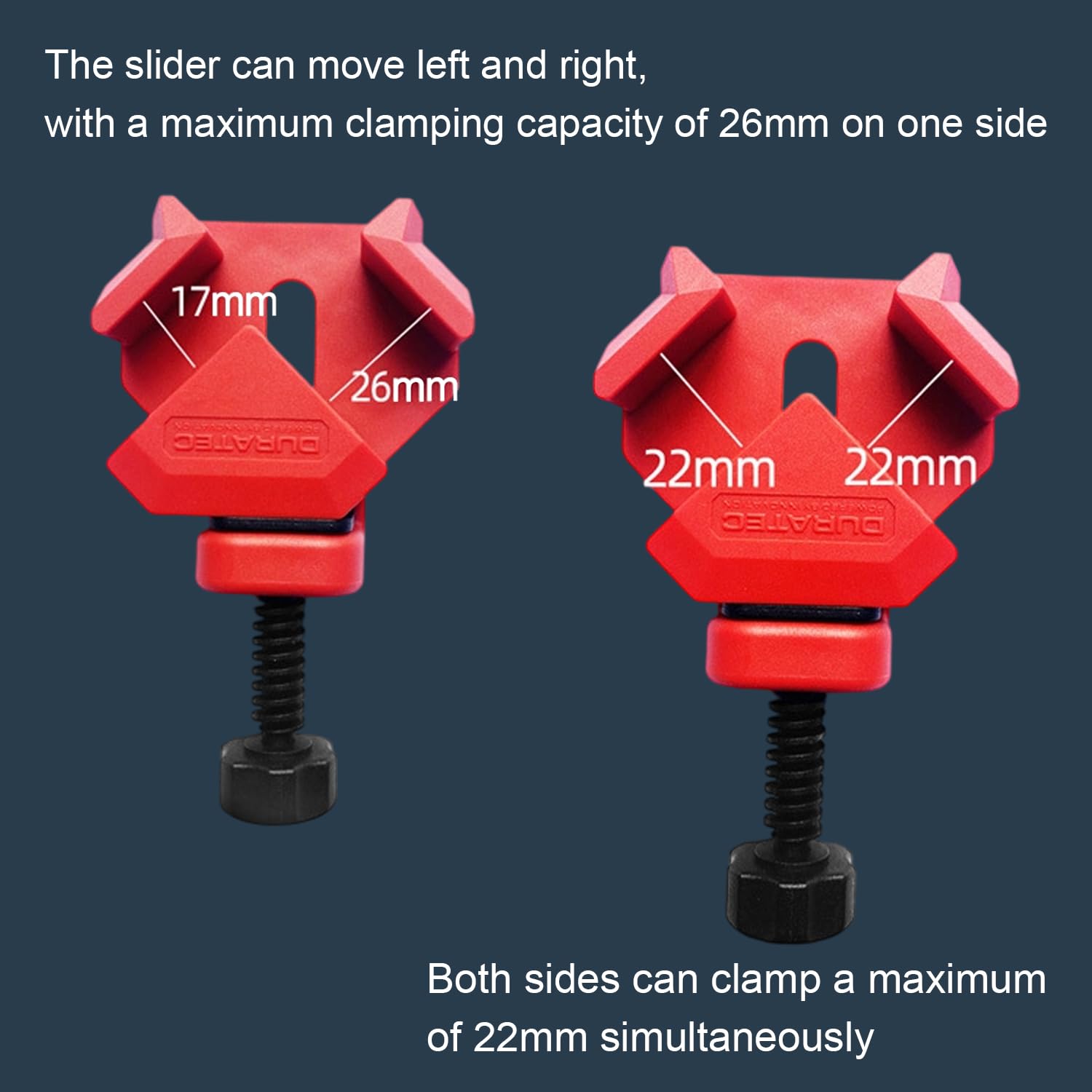 4 Piezas Sargento escuadra, Sargentos angulo para grosores de tablero de hasta 26 mm, 25 kg de fuerza de sujeción para ángulos exactos de 90°, Herramientas Carpinteria Madera