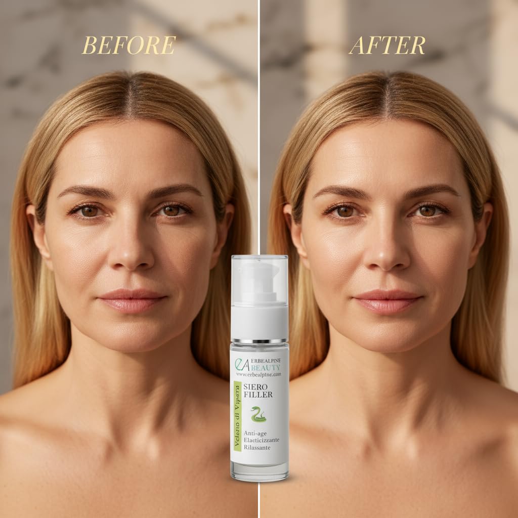 Siero e Crema al Veleno di Vipera – Trattamento Antiage Completo 2 in 1 | ERBEALPINE | Effetto Lifting Naturale, Antirughe e Rilassante | Agisce sui Recettori Muscolari | MADE IN ITALY