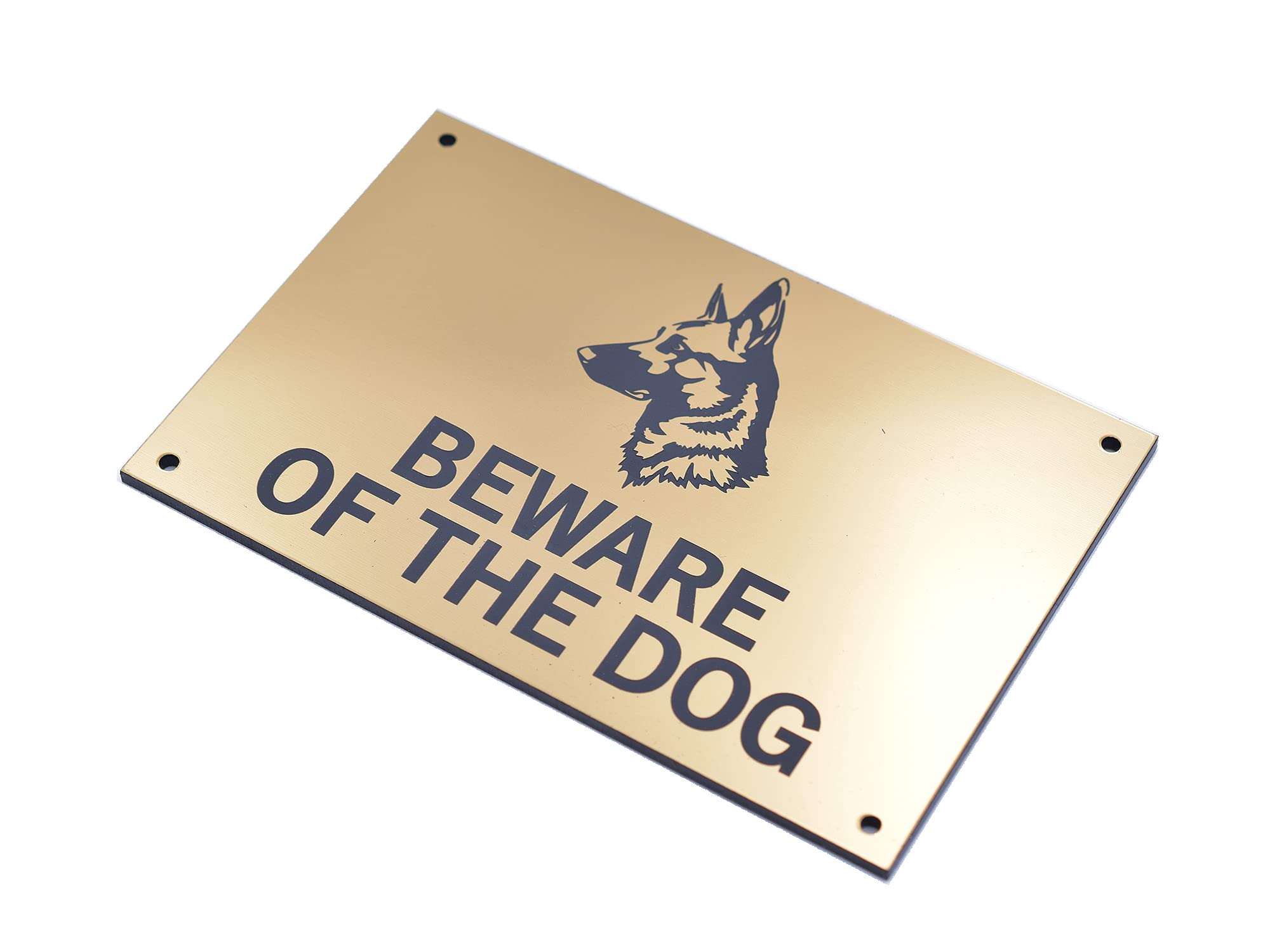 Warnschild 'Vorsicht Vor Den Hunden' In Kupfer – Acryl, Wetterfest, Für Innen & Außen (14,6x9,6 Cm)
