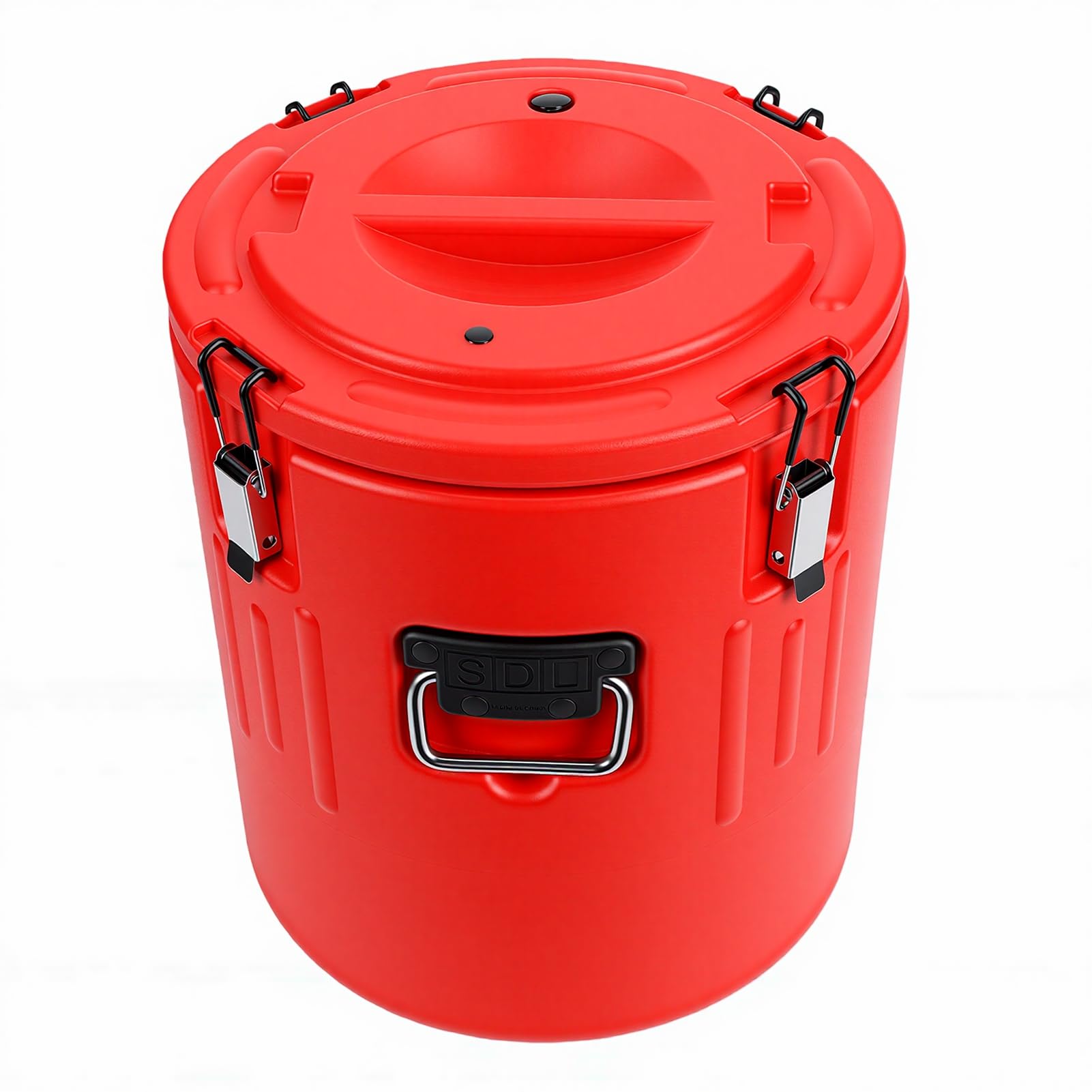 Contenedor Aislado Comercial, Cubo de Almacenamiento de Alimentos Fríos y Calientes de Acero Inoxidable de 40 Litros, con Retención de Temperatura las 24 Horas y Tapa Sellada, Ideal para