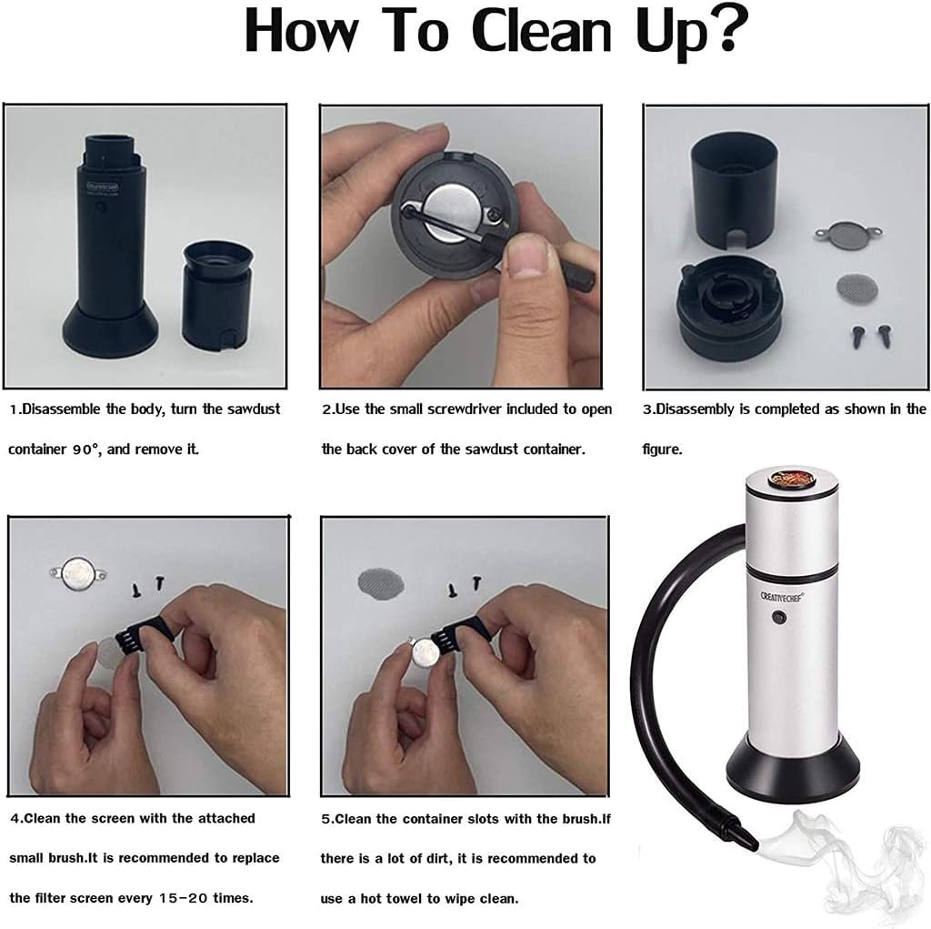 Smoking Gun, Food Smoker, Portable Smoke Infuser, Hand-held Cold Smoking Gun With Glass Cloche Set, Small Kitchen Smoker(Gold)