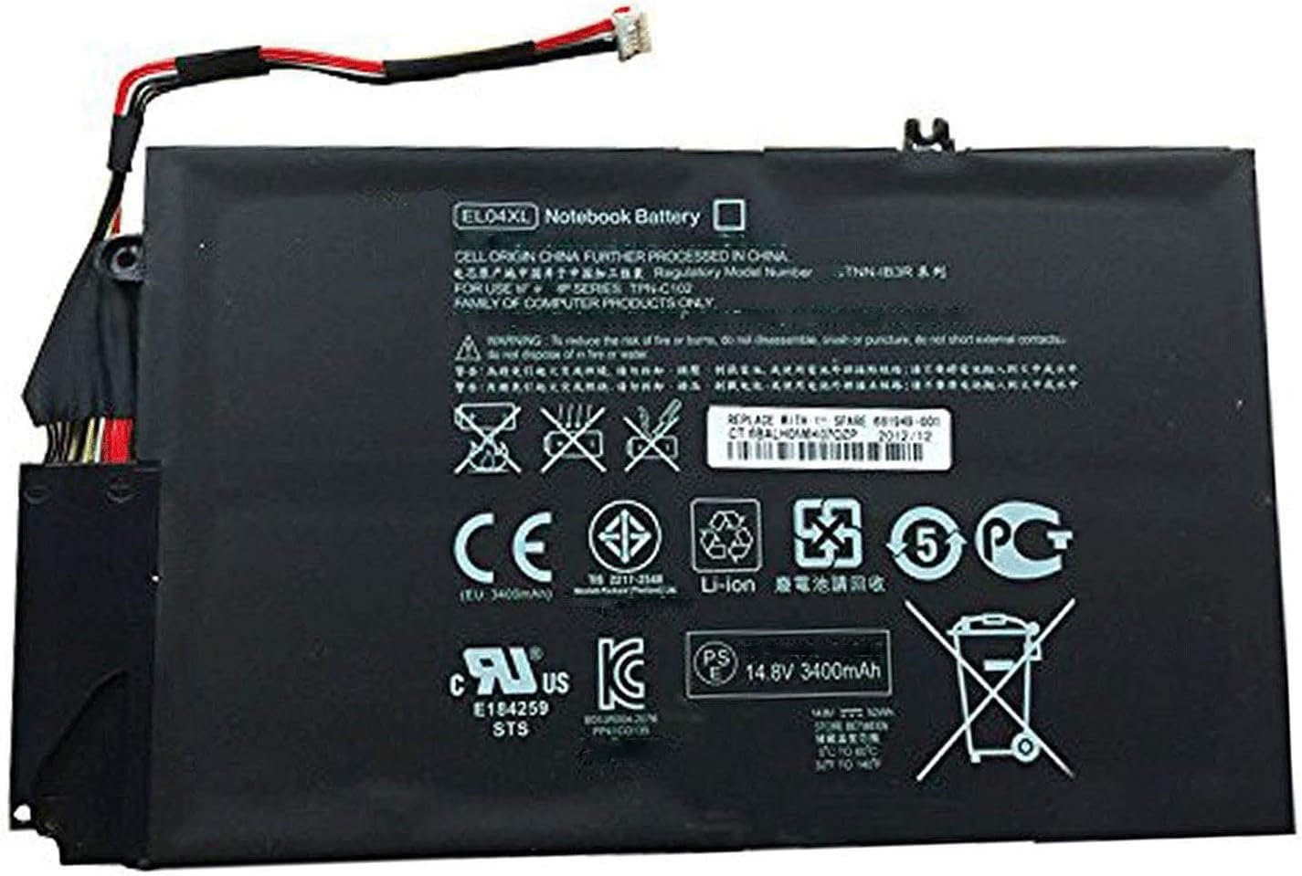 Amazon.com: HBFVG EL04 EL04XL ELO4XL TPN-C102 HSTNN-IB3R 681879