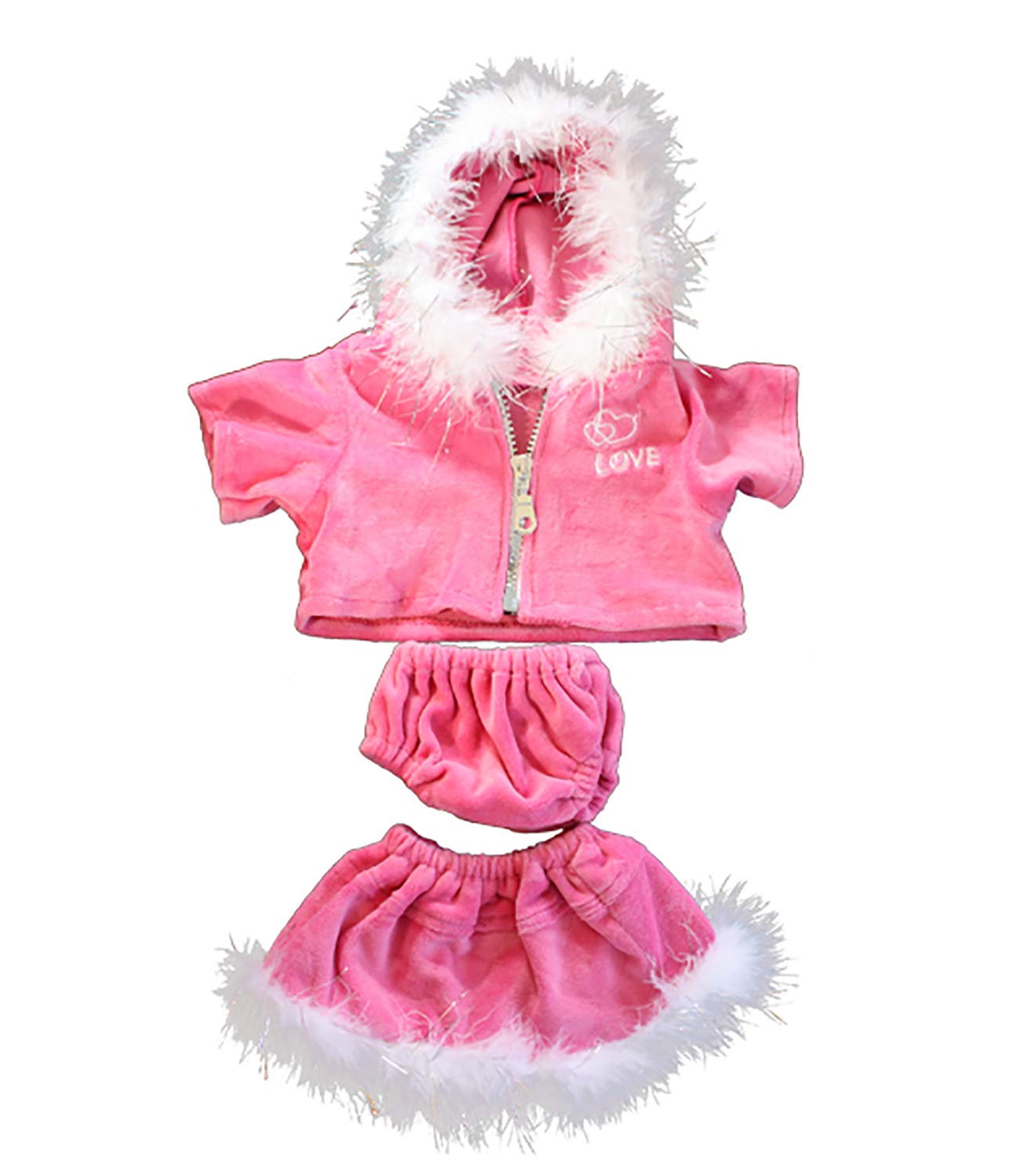 Pink Love Dress Teddy Bear Clothes Outfit Fits Most 14" - 18" Build-a-Bear and Make Your Own Stuffed Animals