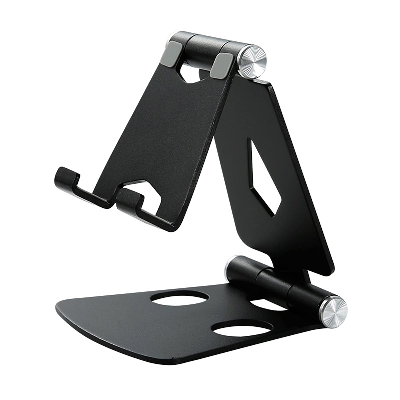 XIANGFASJZ Porta Cellulare Supporto for Telefono Cellulare Doppio Pieghevole Desktop Metal Telefono Cellulare in Metallo (Color : Black)