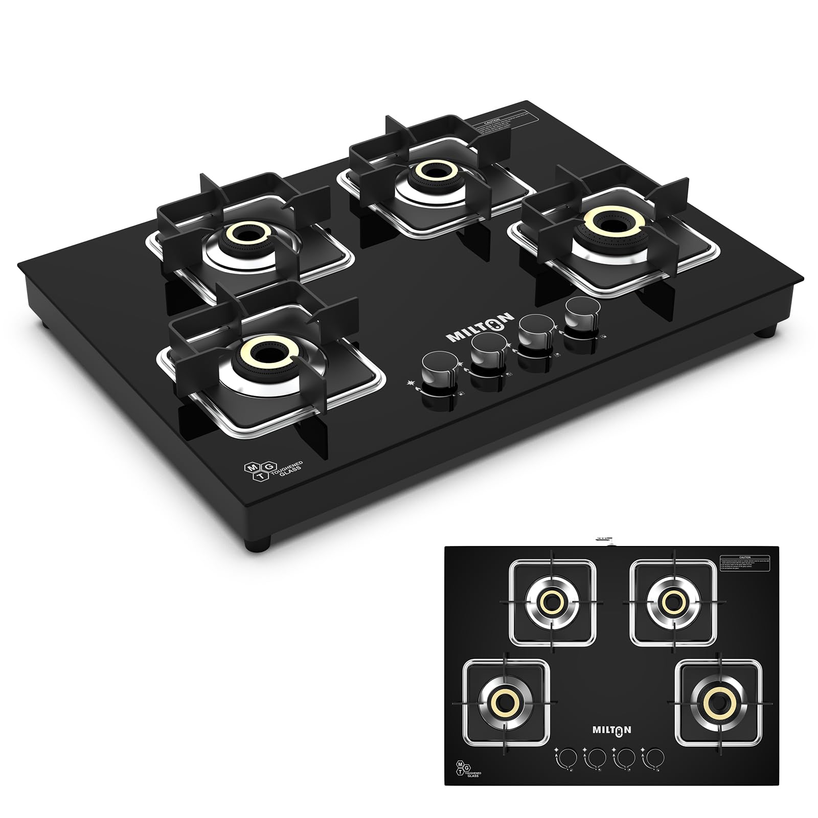 Milton 4 Burner Gas Stove - Black Glass Top -11 Milton 4 Burner Gas Stove - Black Glass Top -11