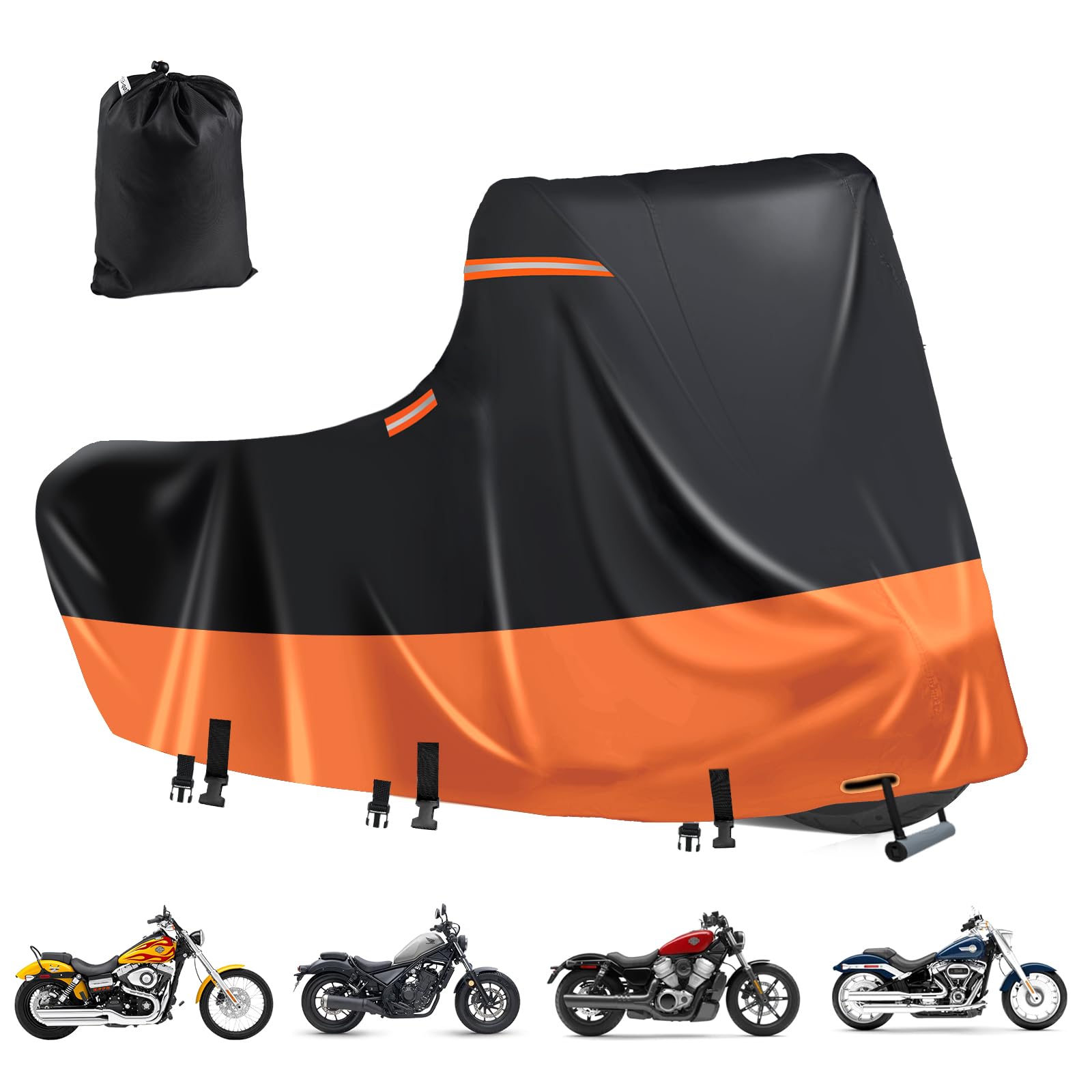 XXXL Motorcycle Cover XXXL Waterproof Motorcycle Cover – UV Protection Rain Dust Proof For Outdoor Bike Storage Motorcycle & Powersports Knee Protectors - Foto 10