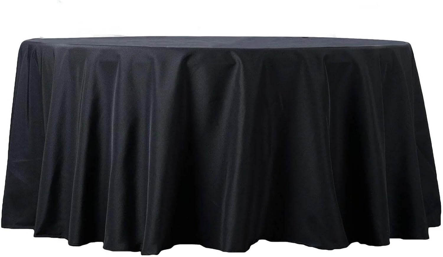 Efavormart Fire Retardant Black Tablecloth 108" Seamless Premium Polyester Round Table Cover