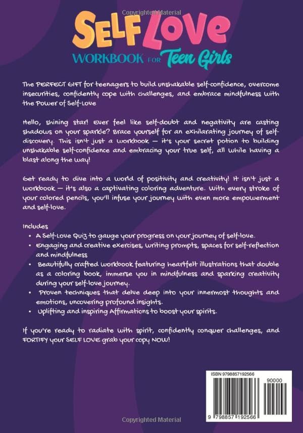 Vista 2 de Self-Love Workbook for Teen Girls Boosting Self-Esteem, Unleashing Self-Confidence, and Unveiling the Strong and Independent Woman Within