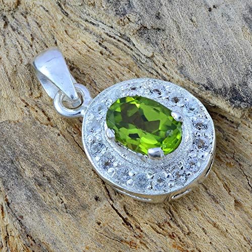 Pendentif En Argent 925 Avec Perle Noire De Tahiti Et Pierres Apatite/péridot - Neuf Avec étiquettes