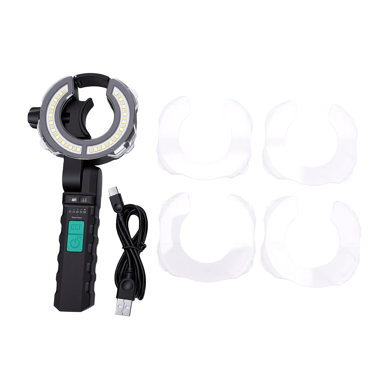 Luz de Pistola de Pintura, Lámpara de Pulverización LED de 500 LM | Luz de Trabajo con Carcasa de Aluminio, 2700K a 6500K y 250 500 LM, Recargable por USB C de 3200 MAh, Se Adapta a Boquilla
