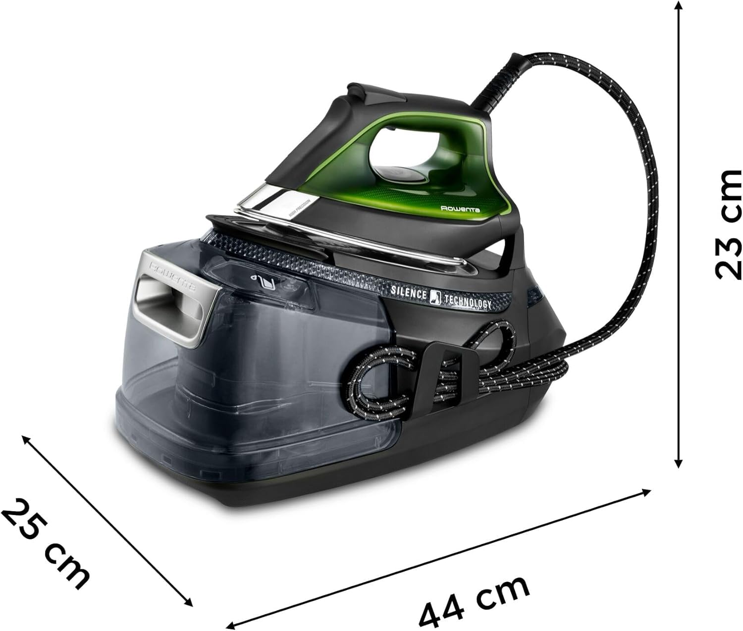 Rowenta Silence Steam Pro 2800 W + suola anti-vibrazione, confezione esclusiva per centro di stiratura e suola anti-vibrazione, 8 bar di pressione, colpo di vapore 600 g/min, disinfetta i tuoi vestiti