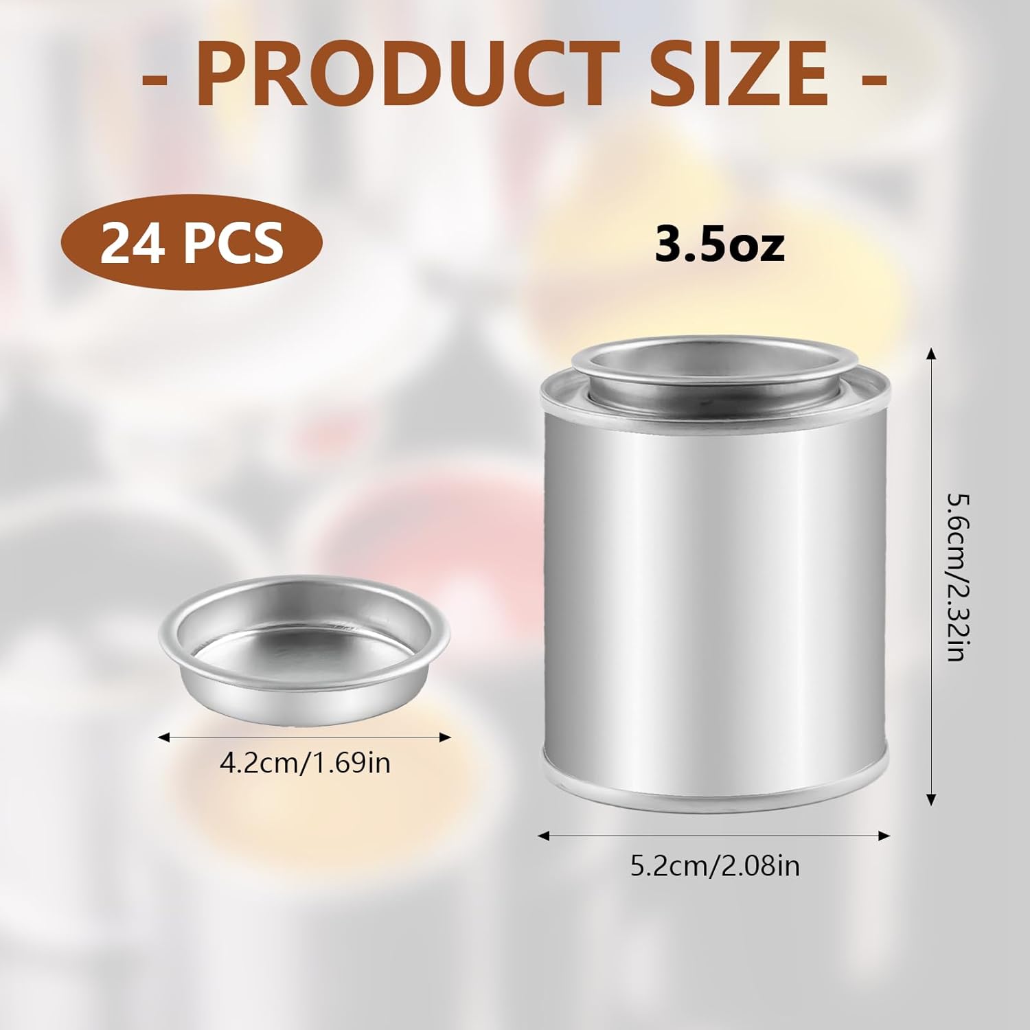 24 Pack Empty Metal Paint Cans with Lids(3.5oz),1/2 Cup Capacity Touch Up Paint Containers,Paint Storage Containers for Leftover Paint,Tiny Empty Unlined Pint Paint Pails