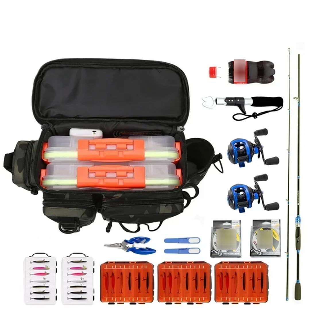Valigia per attrezzatura da pesca, borsa a tracolla, impermeabile, scatola portaoggetti EN8