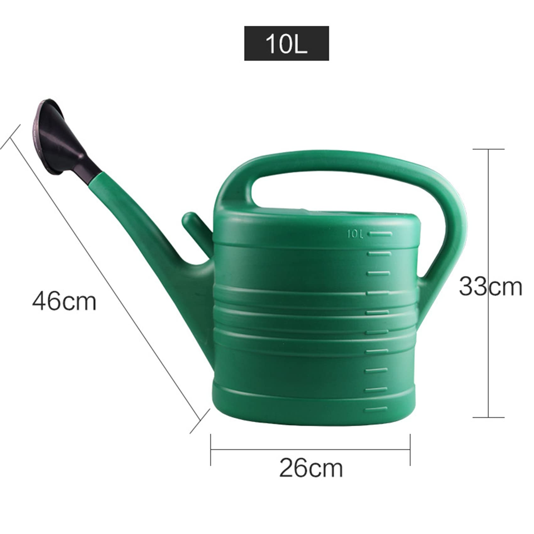 2X Arrosoir avec Verte 10 litres 2 Gallons de Bouteille d'eau de Fleur de Jardin avec Poignée Longue Bouche