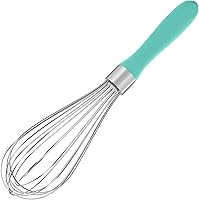 U-Taste 18/10 Stainless Steel Balloon Whisk - Medium 8-Wire Heavy Duty Egg Beater for Baking, Whisking Eggs, Sauces & More (Aqua Sky)