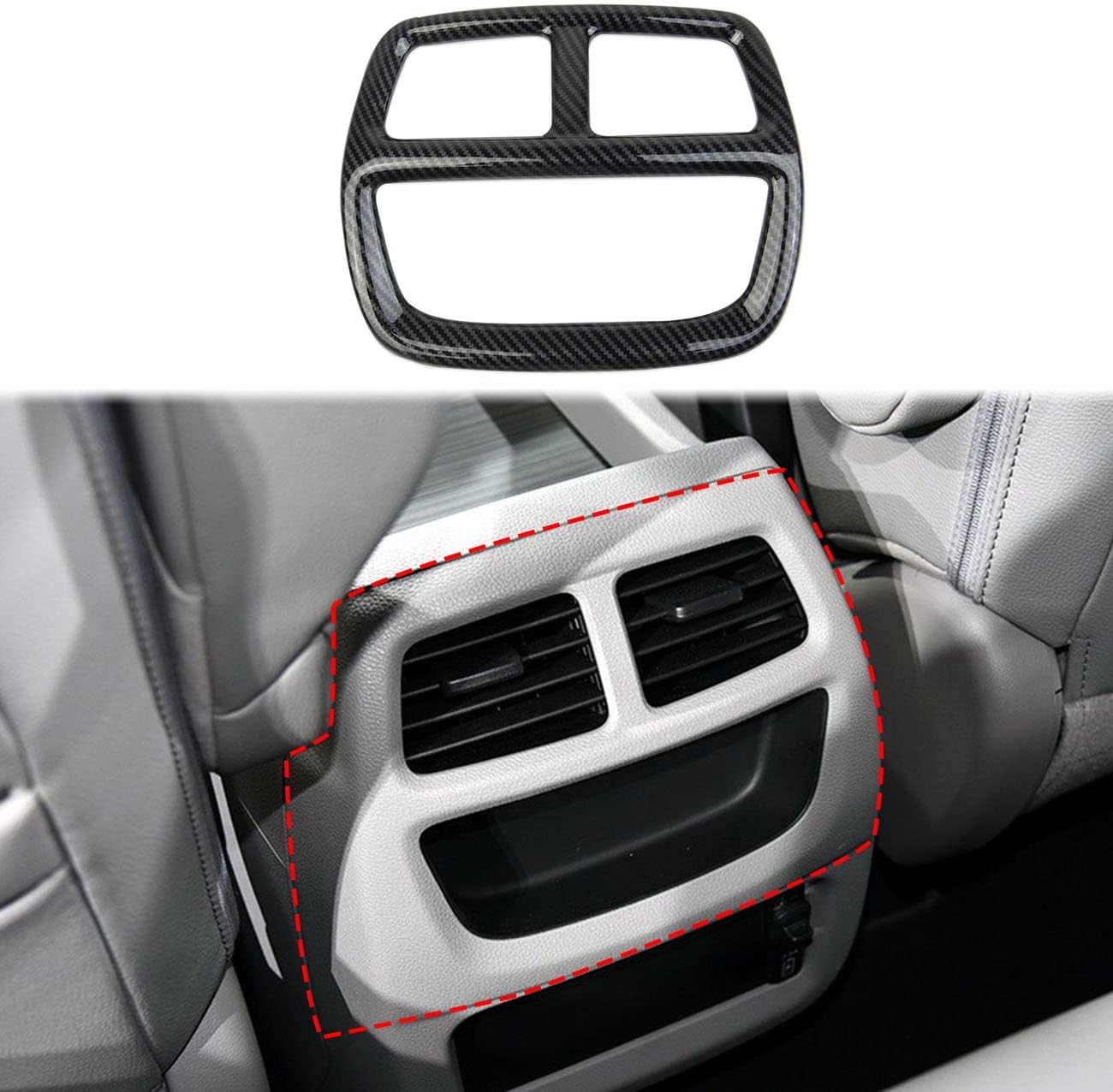 crosselec Carbon Fiber Rear Armrest Box AC Air Conditioner Outlet Vent Trim for 2016-2022 Honda Pilot for 2017-2024 Ridgeline for 2019-2024 Passport