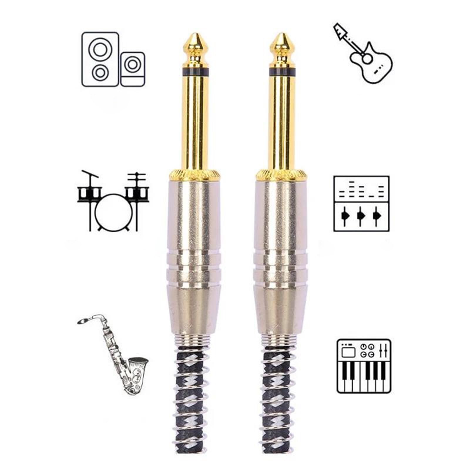 Kabel Do Gitary Pleciony Kabel Gitarowy Elektryczny 6,35/6,5 Mm Z Linią Przeciwszumową Instrumenty Muzyczne Basowe(Type 4)