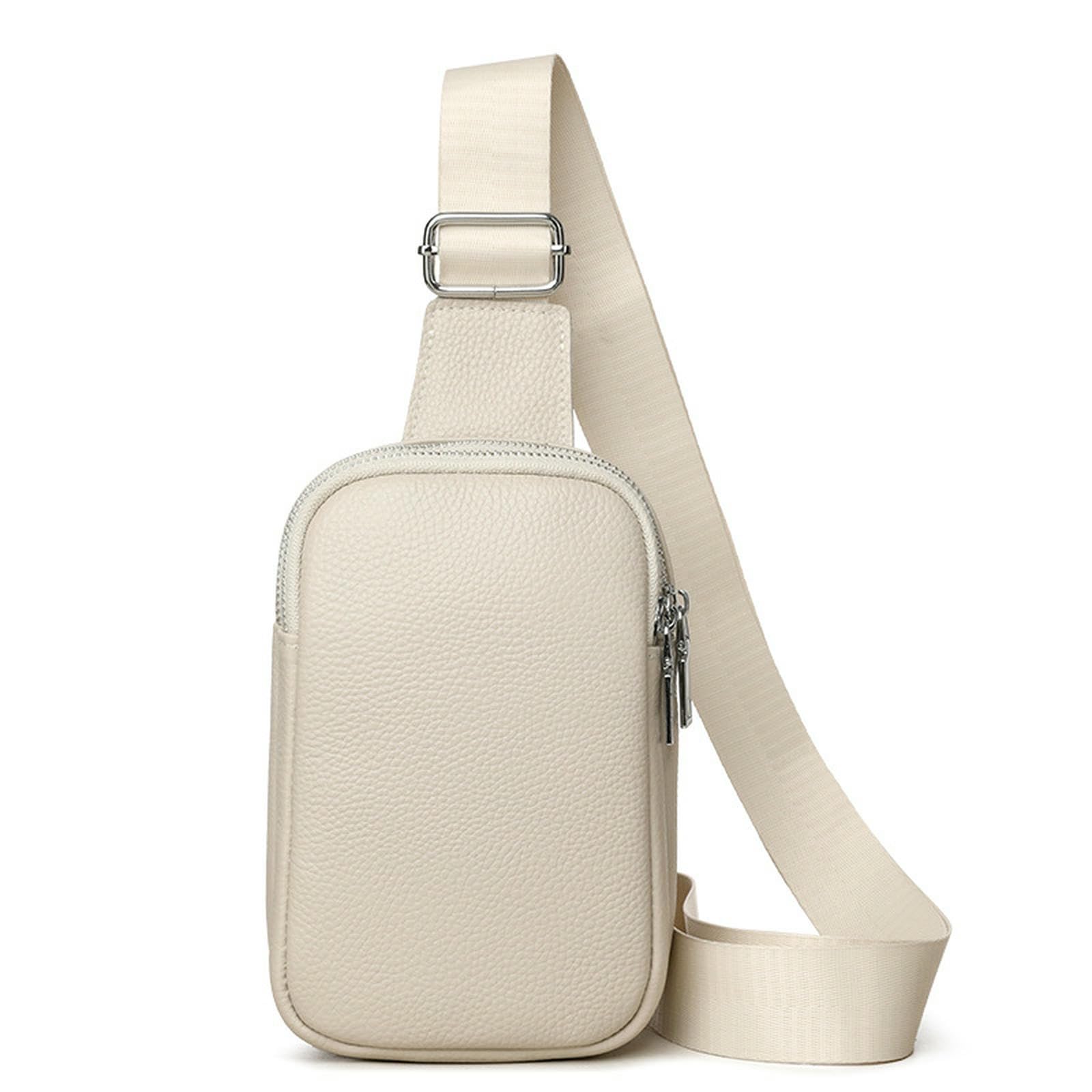 Bum Bag stylowa i codzienna torba crossbody dla mężczyzn i kobiet, duża pojemność, modny telefon komórkowy - biały