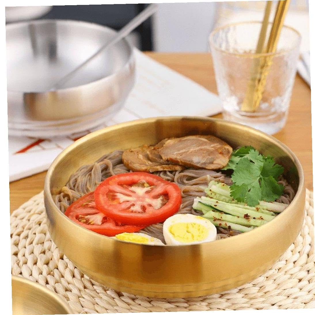Amazon.co.jp: 麺鉢 ラーメン碗 冷麺器 ステンレス鋼製 真空断熱 二重
