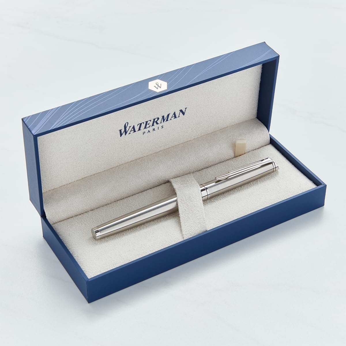 Personalised Waterman Hemisphere Pen – Engraved Luxury Pen Customised Gift for Men, Women, Graduation, Retirement, Business, Birthday (Fountain Pen, Stainless Steel Chrome Trim)