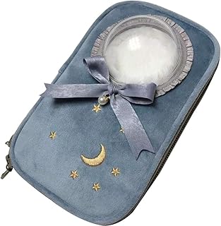 Umora OB11ケース オビツ11 ケース おもちゃ 旅行ケース ソフトバッグ 11cm人形用 お出かけ用 可愛い スペースカプセル ミニ 星 月 透明窓(ブルー・丸窓)