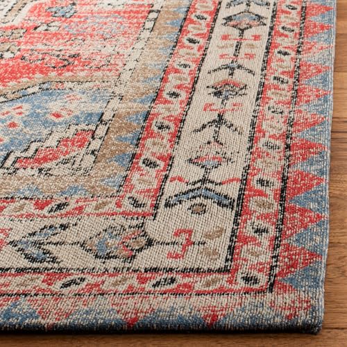 Tapete clásico vintage Safavieh 5' x 8' rojo y carbón miniatura 4